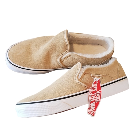 Vans Asher Suede Sherpa Desert Taupe Slip-On Shoe - Picture 4 of 6